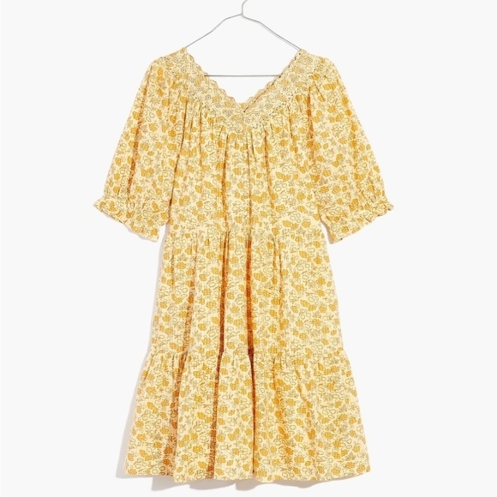 Madewell Eyelet-Trim‎ Tiered Mini Dress in Piccola Floral Size 2X